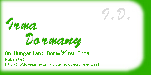 irma dormany business card